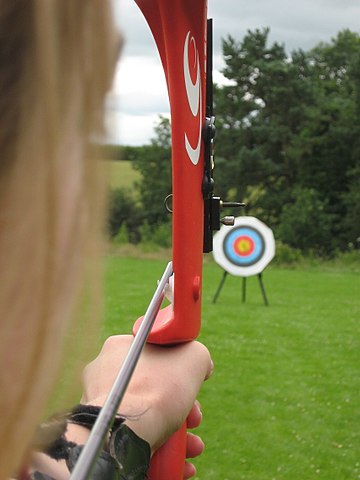 An archer's-eye view of taking aim <https://commons.wikimedia.org/wiki/File:WA_target_shot_with_a_compound_bow_(Devizes_Bowmen).jpg>